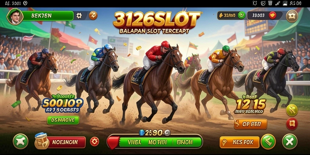 Tangkapan layar gameplay <strong>3126SLOT</strong> menampilkan momen mendebarkan saat balapan berlangsung.