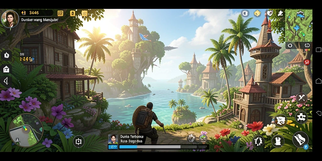Tampilan gameplay yang menakjubkan dari 3446 di dunia terbuka.