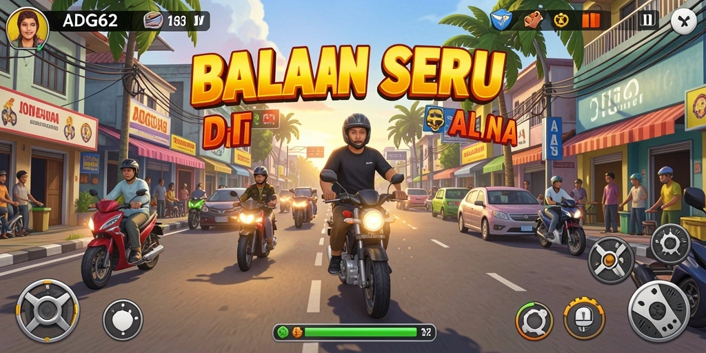Tampilan gameplay balapan yang mendebarkan di ADG62.