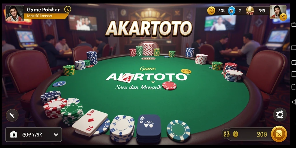Tampilan permainan poker yang menarik dan interaktif di AKARTOTO.
