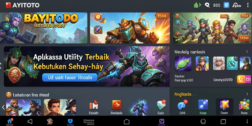 Screenshot utama dari gameplay aplikasi Utility BAYITOTO yang menampilkan fitur-fitur canggih.