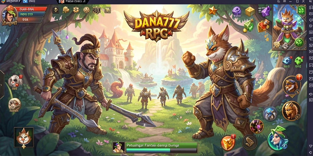 Tangkapan layar DANA777 menunjukkan aksi seru dalam pertarungan RPG.
