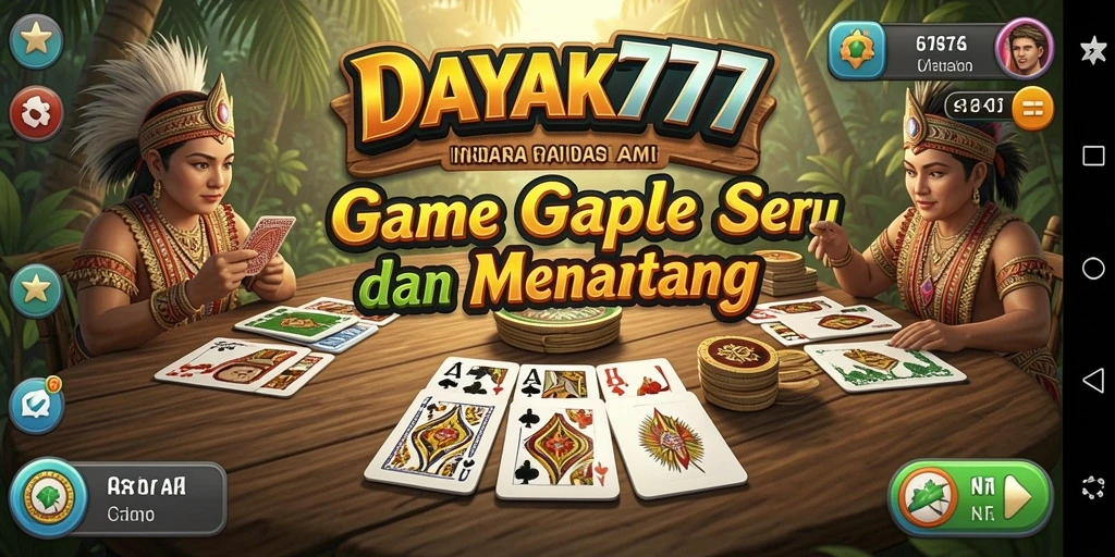 Menampilkan gameplay Gaple yang seru dan interaktif.