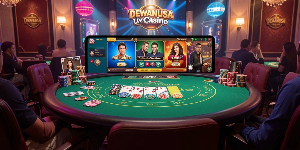 Gameplay interaktif DEWANUSA dalam Live Casino yang mendebarkan.