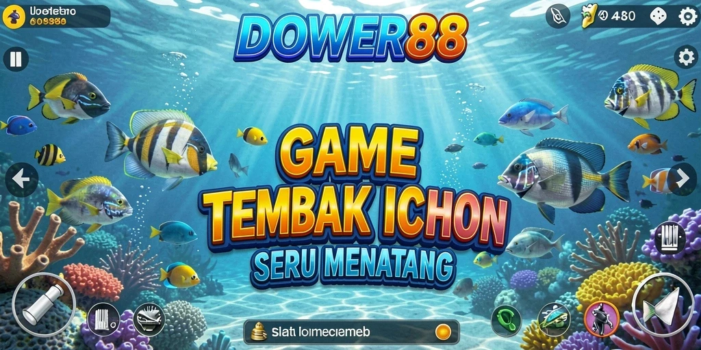 Screenshot gameplay DOWER88 yang menampilkan aksi tembak ikan yang seru.