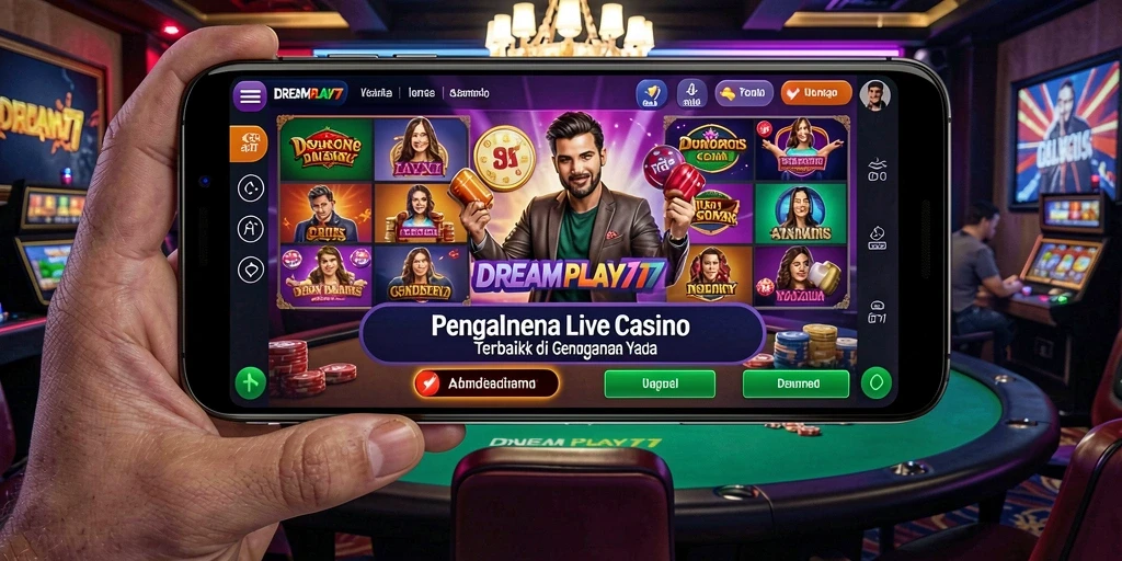 Tampilan utama gameplay Live Casino yang mendebarkan di DREAMPLAY77.