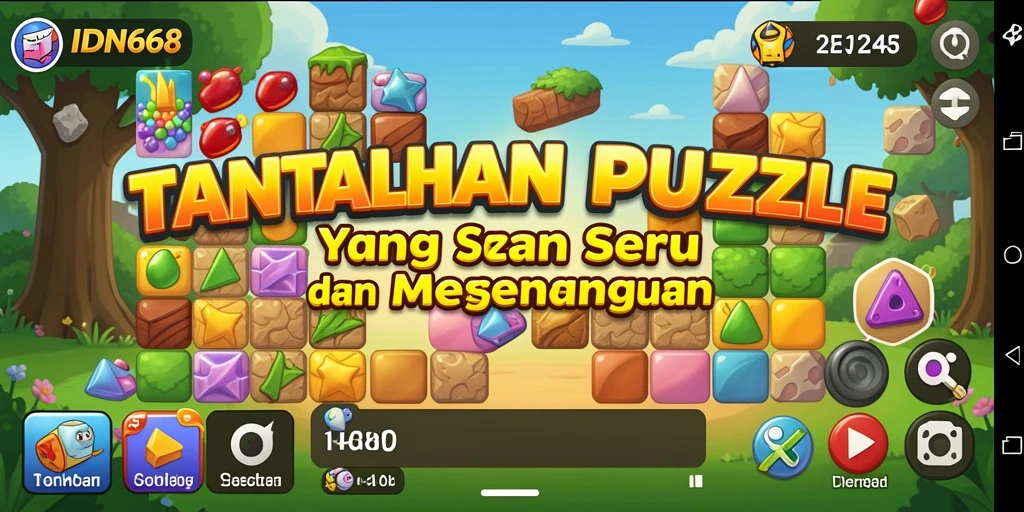Gameplay seru dalam permainan Puzzle IDN668 yang menantang.