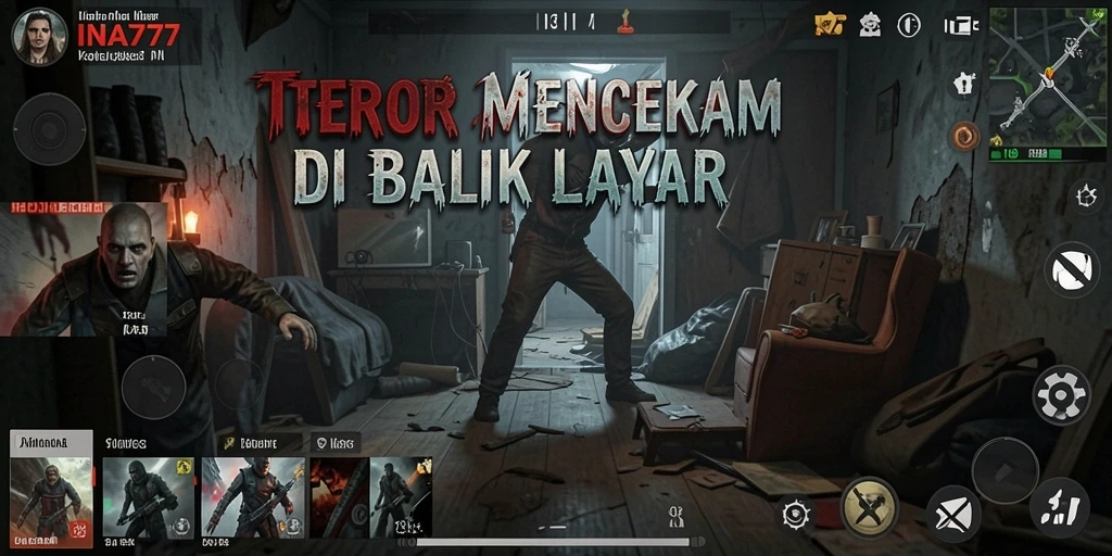 Tampilan gameplay mencekam dari INA777 yang penuh kegelapan.