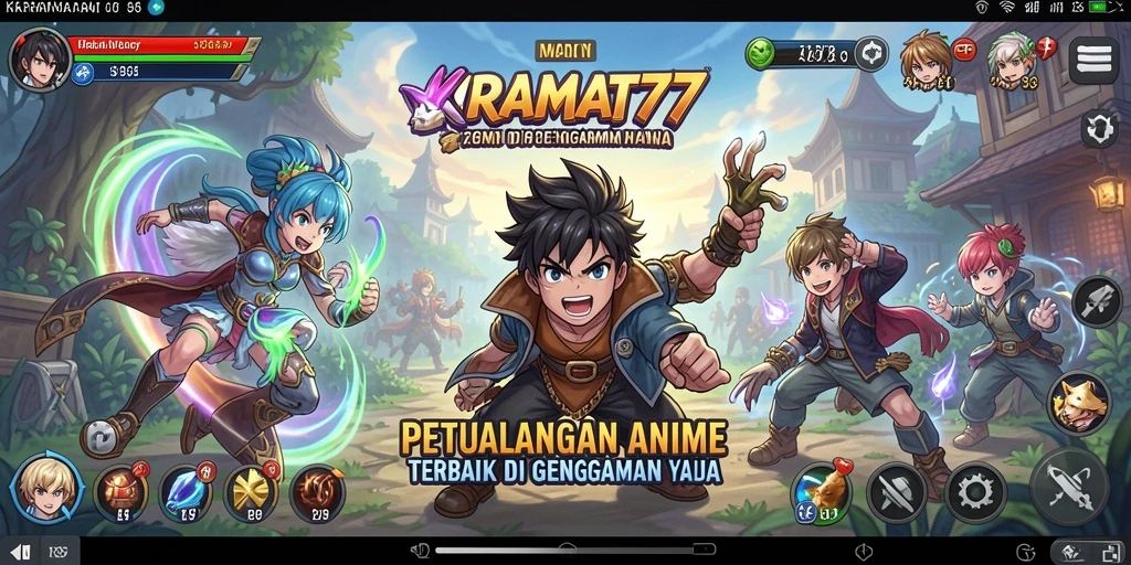 Screenshot utama KRAMAT77 menampilkan aksi seru dalam permainan Anime.