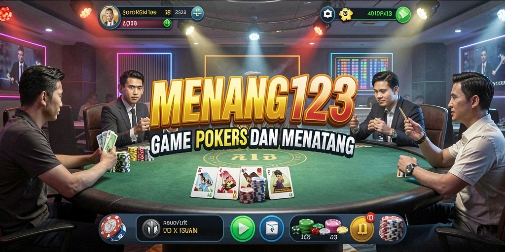 Tampilan gameplay poker yang seru dan interaktif di MENANG123.
