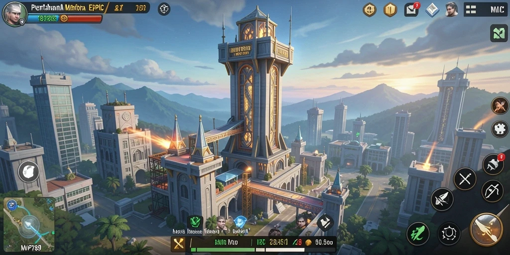 Tampilan gameplay seru dari MVP789 dengan strategi menara pertahanan.