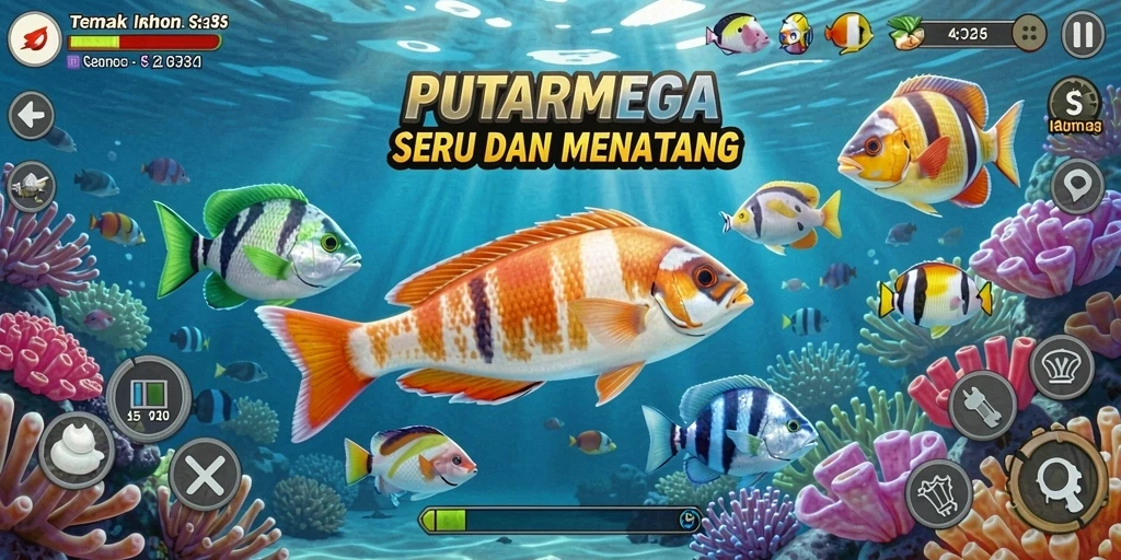 Gameplay seru menembak ikan di laut.