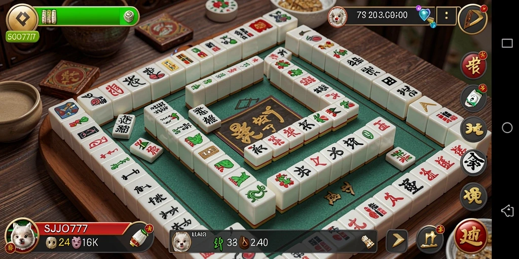 Screenshot gameplay SJO777 dengan tampilan Mahjong yang menarik.