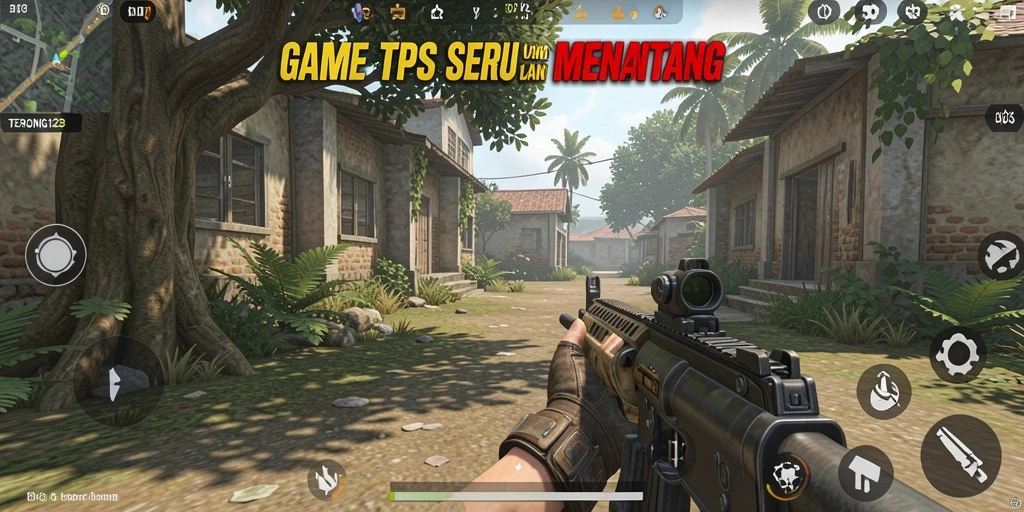Screenshot gameplay seru dari TERONG123 yang menunjukkan aksi TPS.