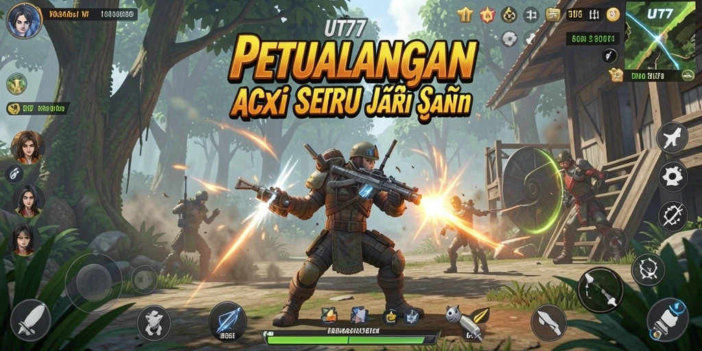 Tampilan gameplay seru dalam UT77 yang penuh aksi.