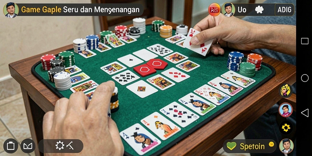Gameplay seru Gaple dengan tampilan menarik dan interaksi sosial.