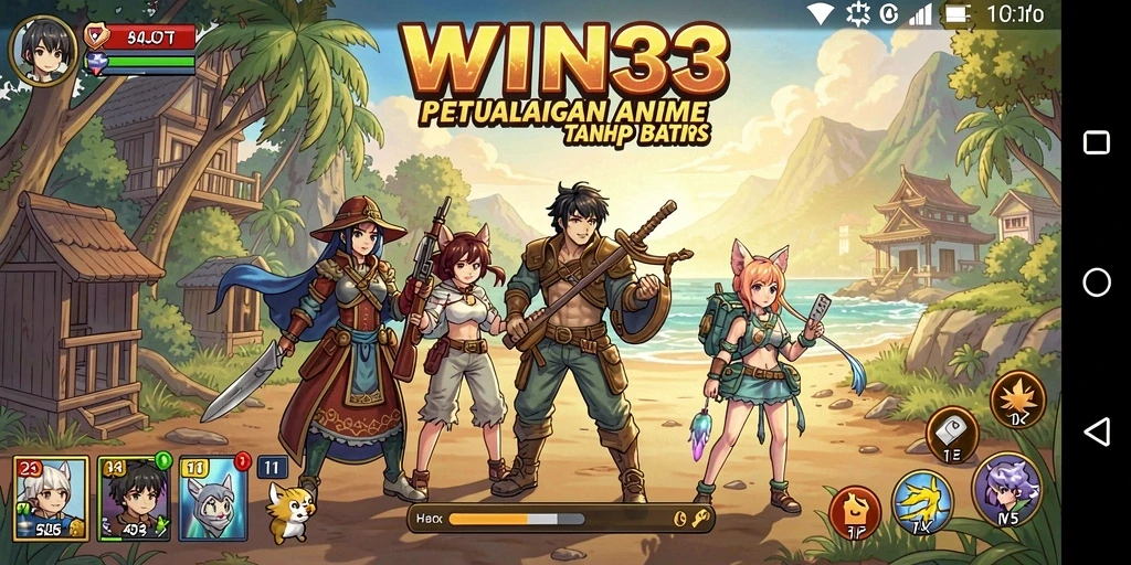 Tampilan gameplay seru di dunia Anime yang penuh warna.