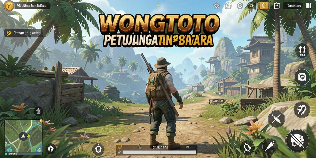 Screenshot WONGTOTO menampilkan petualangan seru di dunia terbuka.