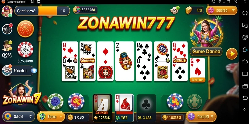 Tampilan gameplay seru ZONAWIN777 dalam permainan Domino.